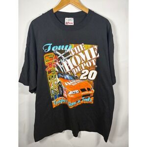 Vintage Tony Stewart Home Depot NASCAR T-Shirt Chase Authentics Black XL USA